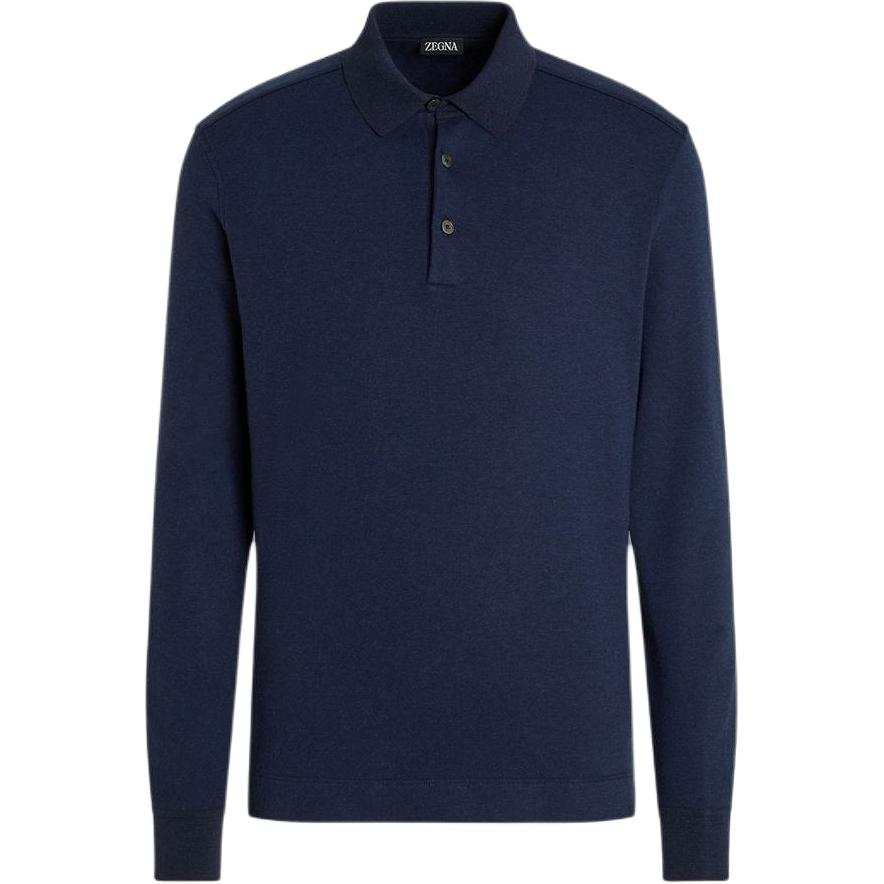 Ermenegildo Zegna Polo Shirts Men's Light Blue Polo Collar Moderate