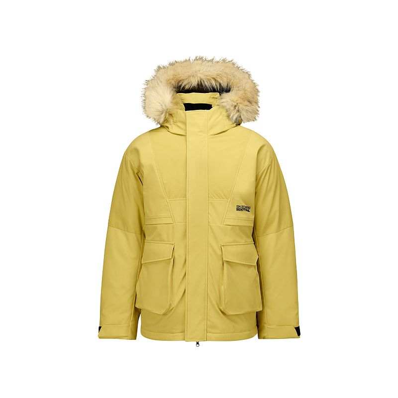 Skechers Down Jackets Unisex Mysterious Yellow/01UM Hooded Moderate Parka Down Jacket