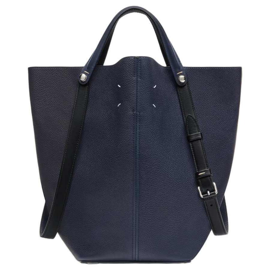 Maison Margiela Calfskin Handbag Medium Women's Dark Blue
