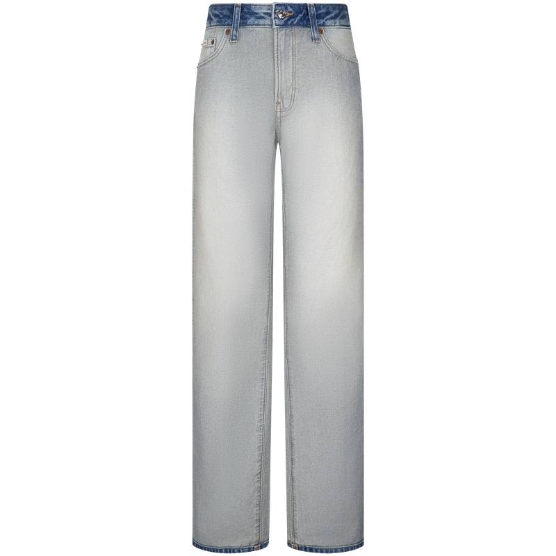 Calvin Klein Jeans Women's YYD Denim Light Gray Moderate Straight Fit Pants