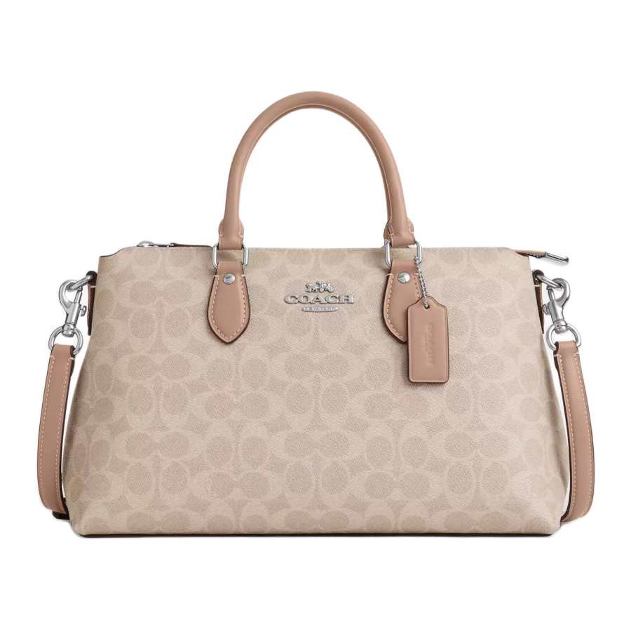 COACH PVC Shoulder Bag, Crossbody Bag, Handbag Large Women's Khaki