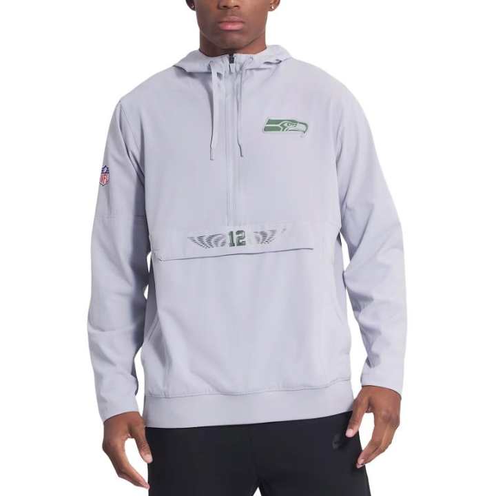 Nike Nike Seattle Seahawks Rivalries Collection Sideline Anorak Men's Nike Nfl 1/2-Zip Hooded Jacket
