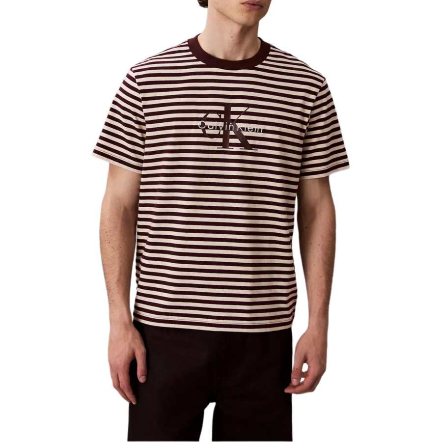 Calvin Klein logo-print striped T-shirt