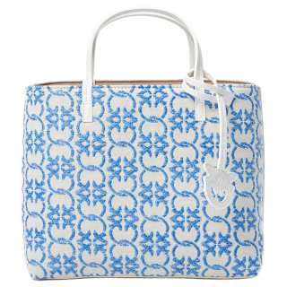 PINKO Polyethylene With Polyurethane With Cow Leather Handbag Women's Blue & White