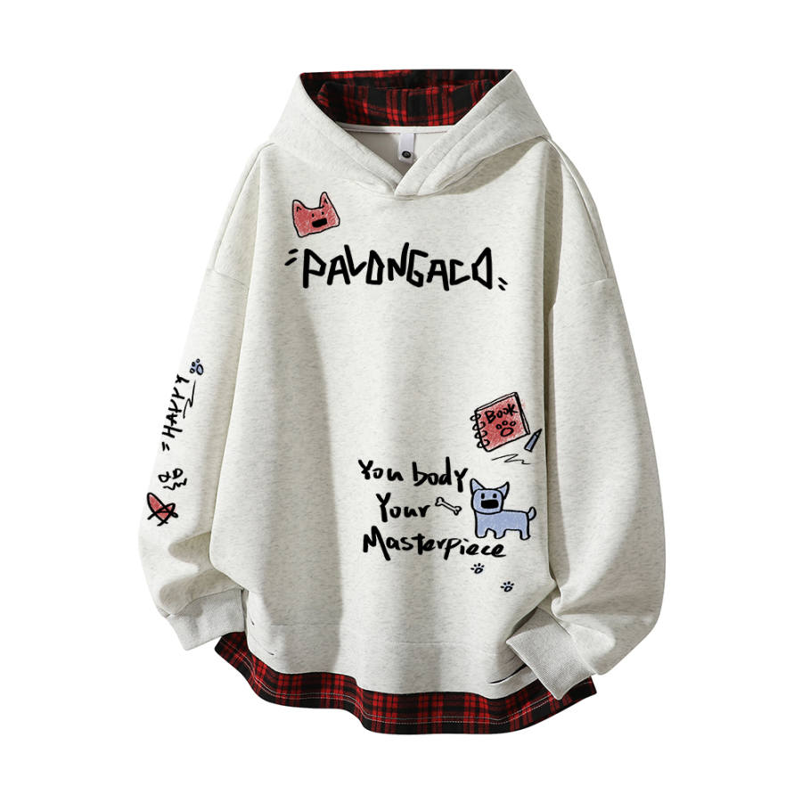 PAL ONGACO Sweatshirts Unisex Hooded Moderate Mock Two Piece