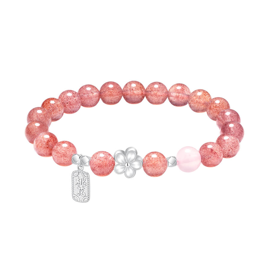 Barbie Strawberry Quartz Beaded Bracelets Women's