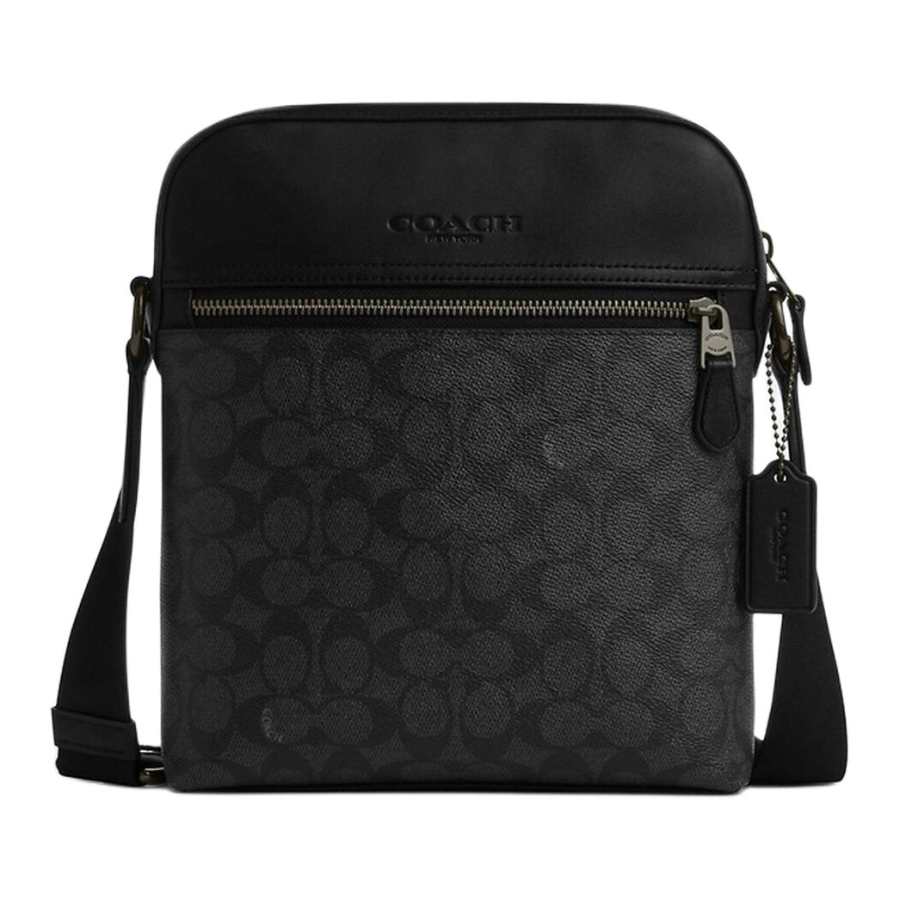 COACH Houston PVC Crossbody Bag, Shoulder Bag Small Men's Black Gray