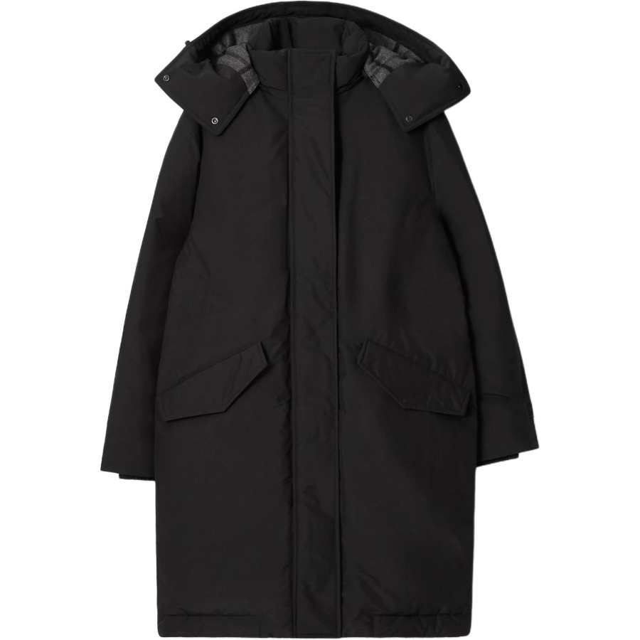 Burberry Down Jackets Women's Black Hooded Detachable Moderate