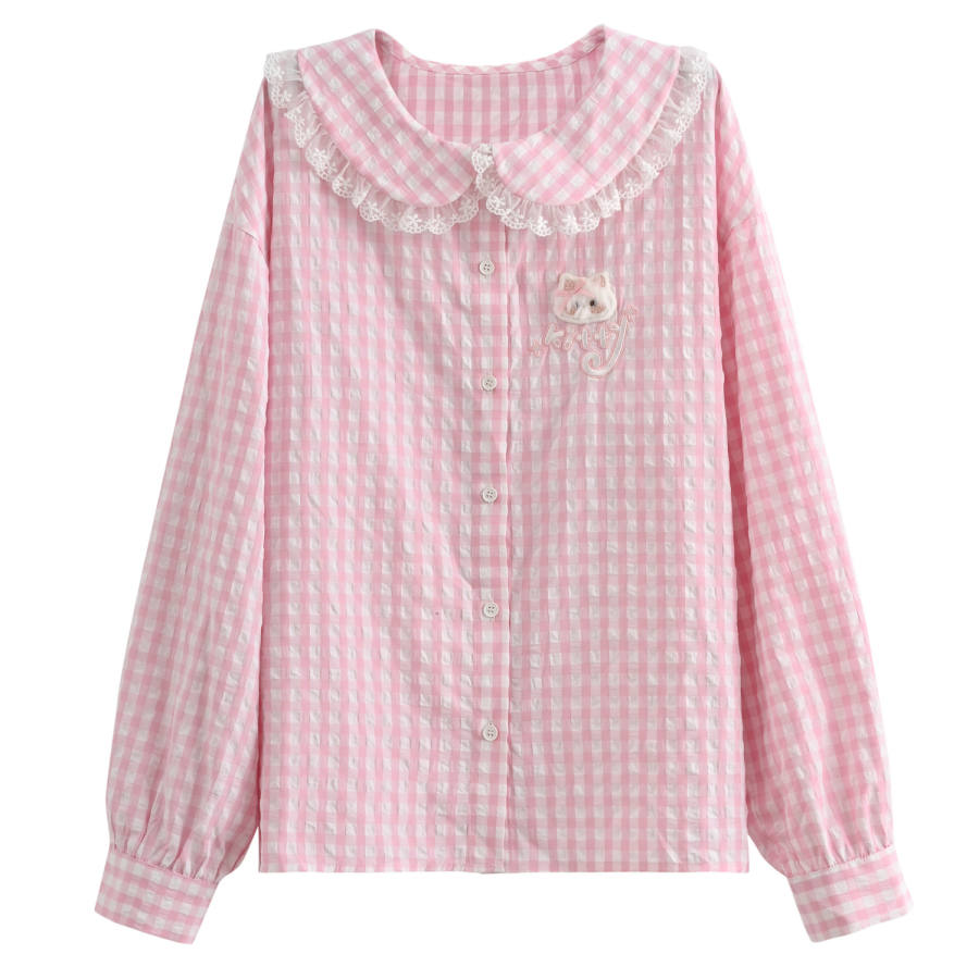SNBL SNBL Shirts Women's Pink Peter Pan Collar Moderate