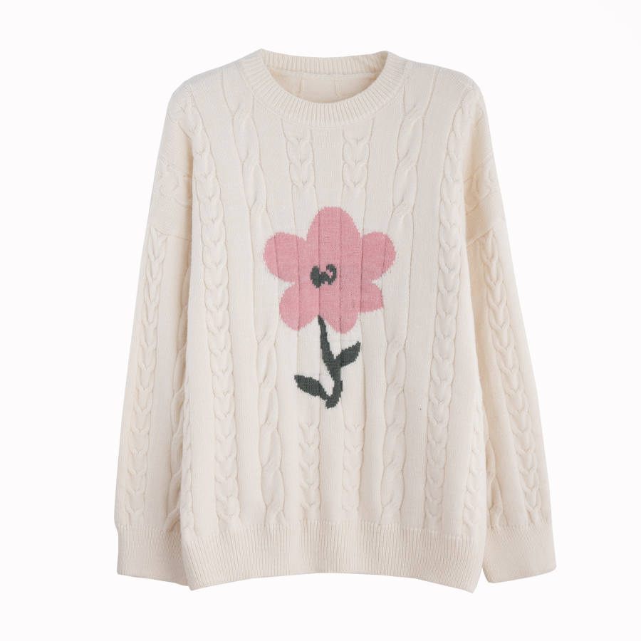 Tonlion Sweaters Women's Ecru Crew Neck Moderate Other