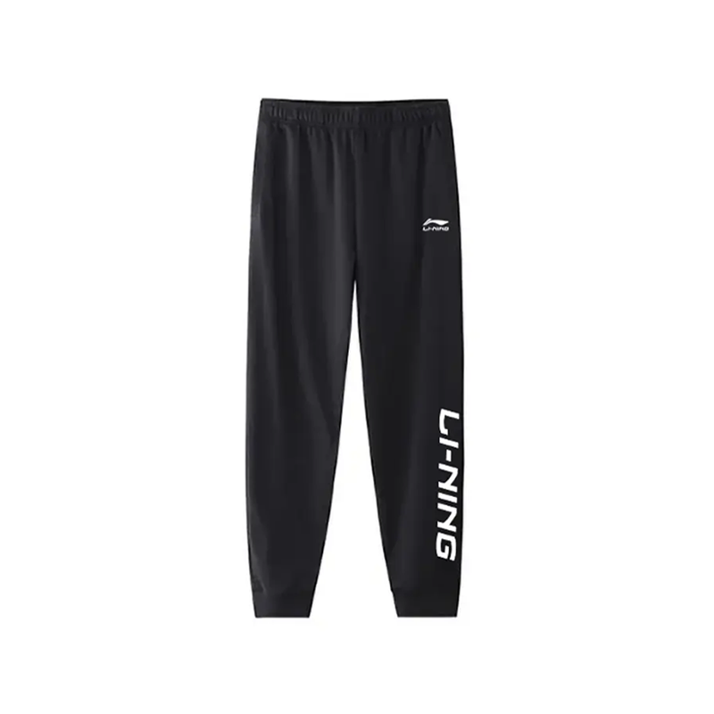 Li-Ning Li Ning Letter Logo Print Fashion Running Comfortable Fleece Lined Cuffed Sweatpants Knitted Sweatpants Men's