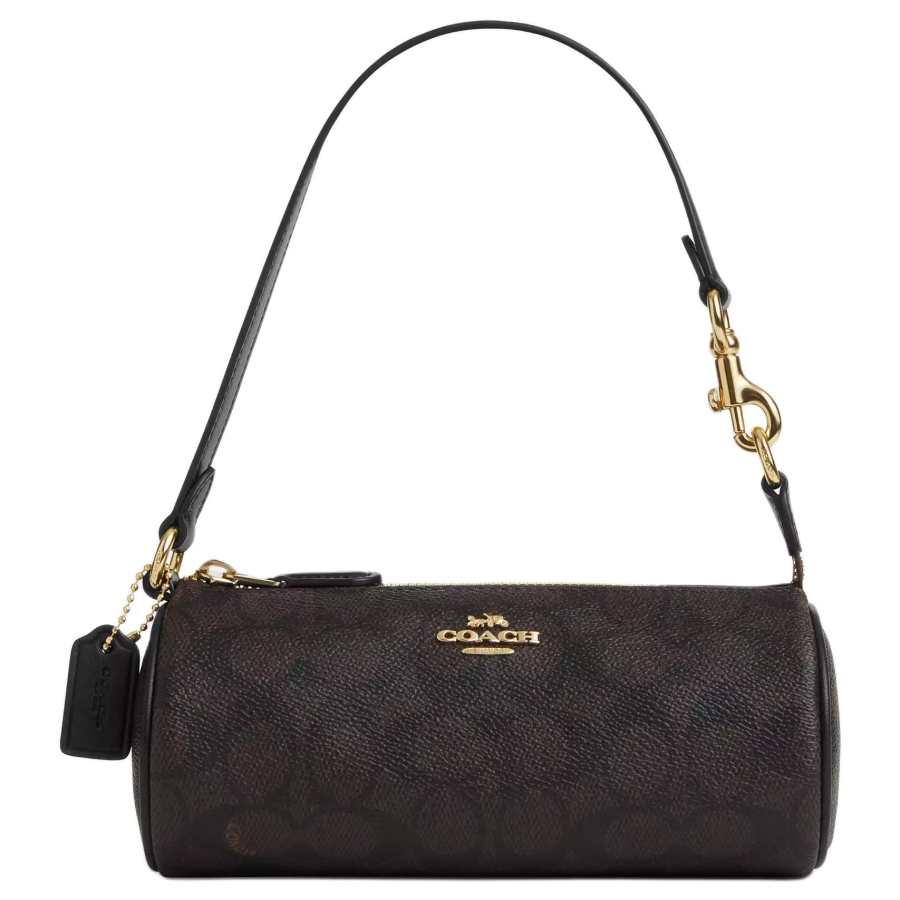 COACH Nolita PVC With Leather Handbag, Shoulder Bag Small Women's Dark Brown