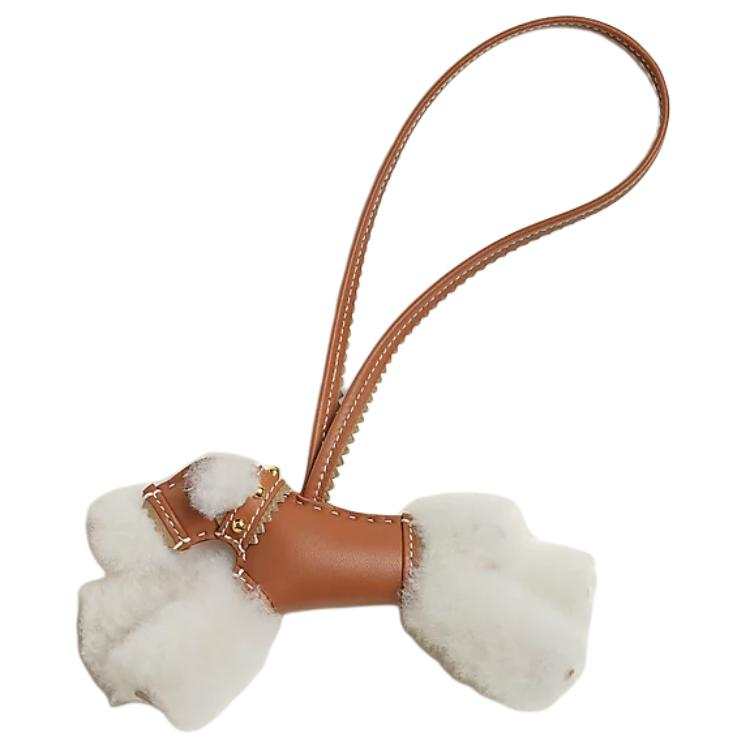HERMES Budy Merino Wool, Milo Lambskin, Epsom Calfskin Bag Accessory Women's Light Beige & Gold & Earth Tone