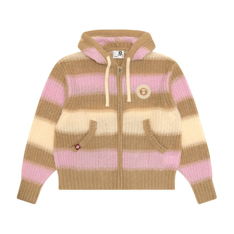Aape striped hooded cardigan