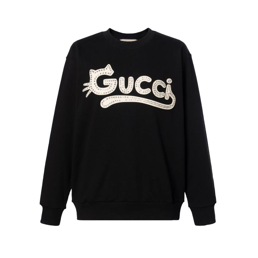 GUCCI GUCCI Pre Owned 2010s Logo appliqué Cotton Sweatshirt