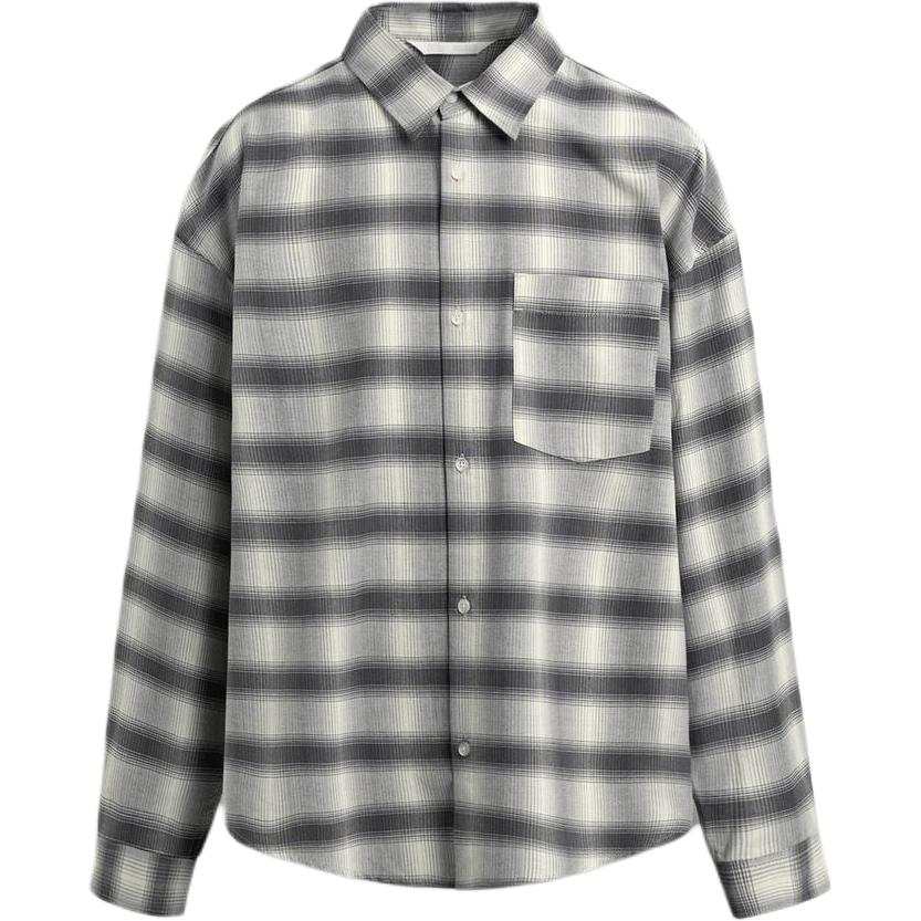ZARA Shirts Men's White/Gray Lapel Moderate