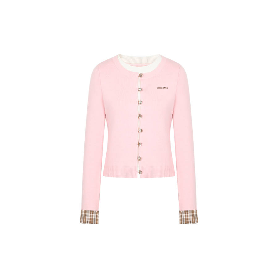 Umoumo Knitwear Women's Crew Neck Moderate Mock Two Piece