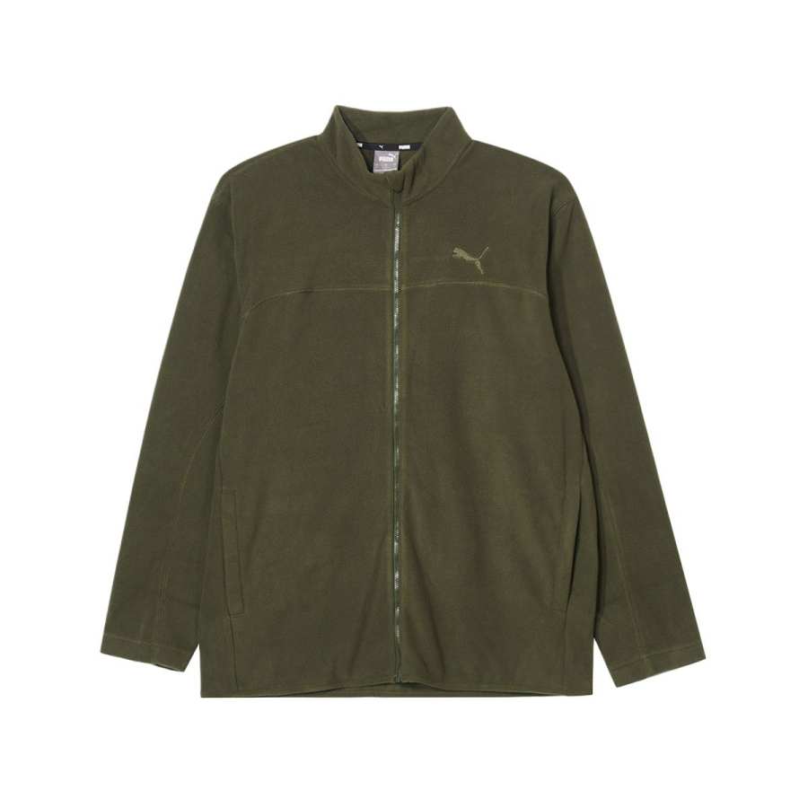 PUMA Velvet Jackets Men's Dark Olive Stand Collar Moderate