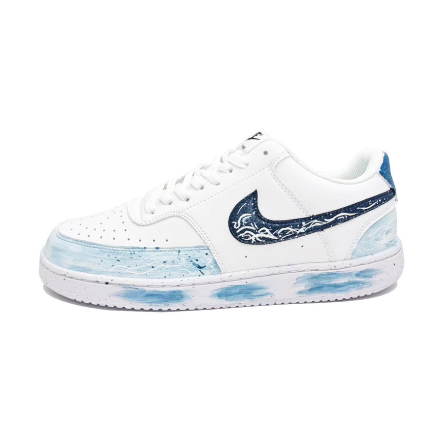 Nike Nike Court Vision Entwined Tresses Cushioning, Wear Resistant Low top Skateboard Shoes Unisex Light Blue