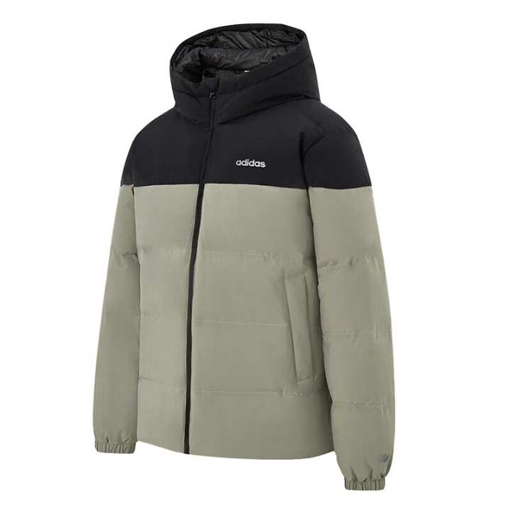 Adidas Adidas Down Jackets Men's Pebble Silver Gray Hooded Moderate