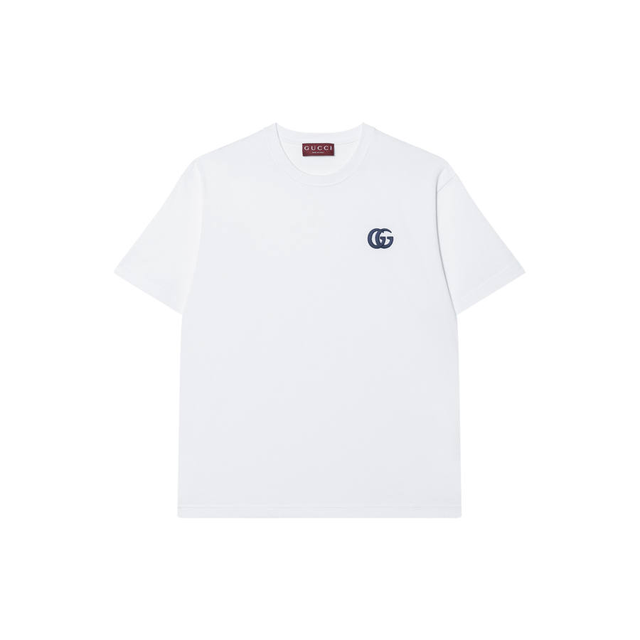 GUCCI Logo Embroidered Crewneck T Shirt