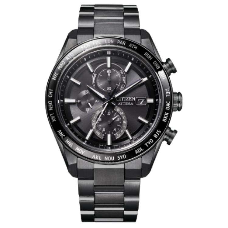 CITIZEN Attesa Light Powered Quartz Movement Titanium Strap Watch 42mm Men's Watches Black Dial