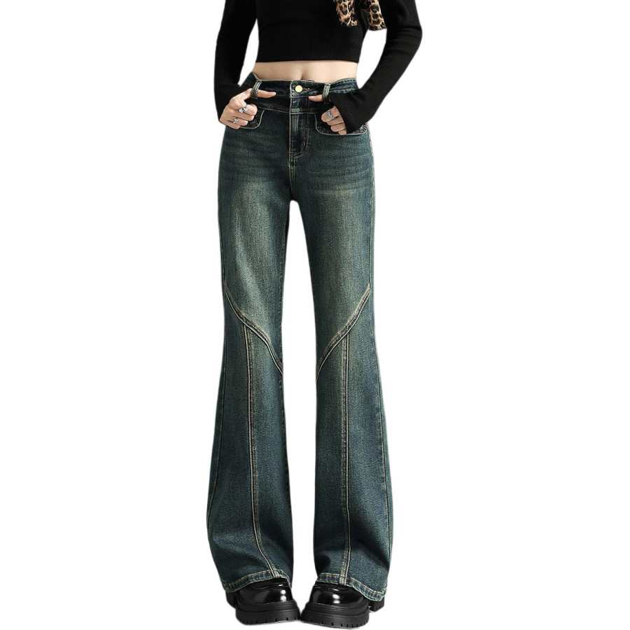 Tonlion Jeans Women's Blue Moderate Flared Pants
