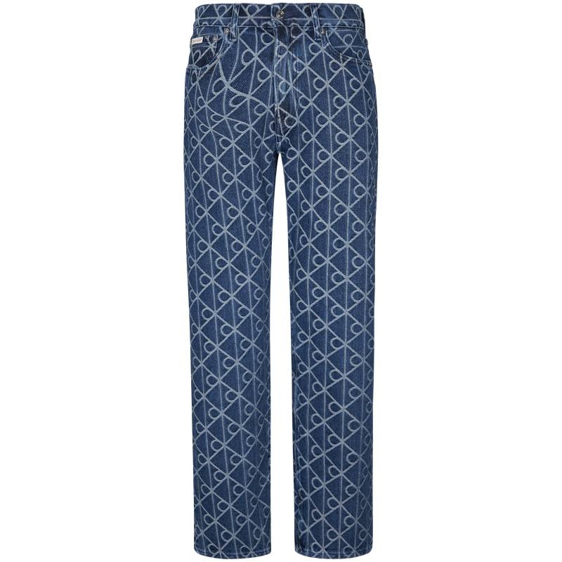 Calvin Klein Straight Fit Version Jeans Men's 0RM Denim Blue Moderate Straight Fit Pants