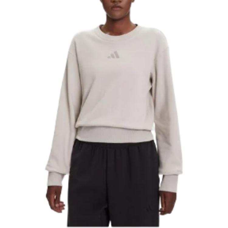 Adidas Adidas Clothing Sweatshirts Women's Gray Crew Neck Moderate