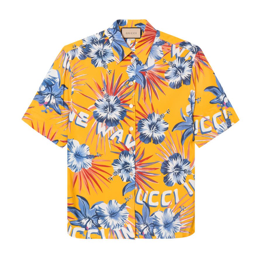 GUCCI Wild Flower Printed Shirt Yellow
