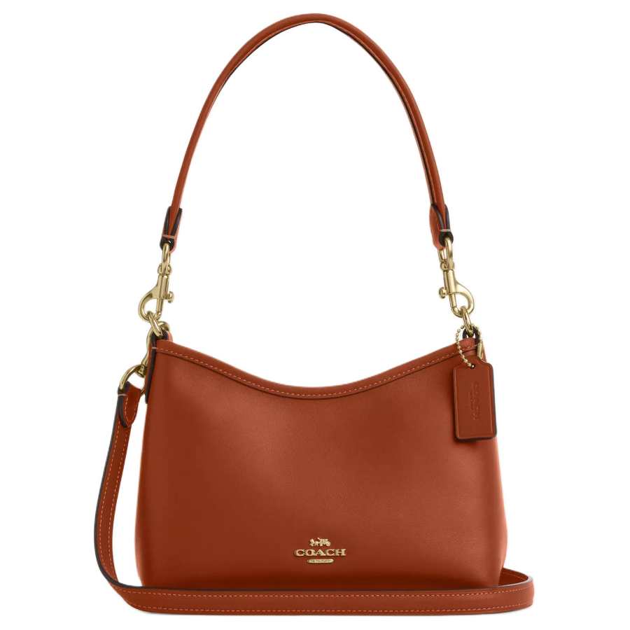 COACH Laurel Smooth Grain Leather Crossbody Bag, Shoulder Bag Small Women's Brown