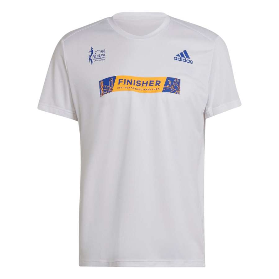 Adidas Adidas Running T Shirts Men's White Crew Neck Moderate Straight Fit