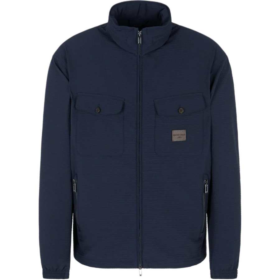 EMPORIO ARMANI Logo Patch Zipped Jacket