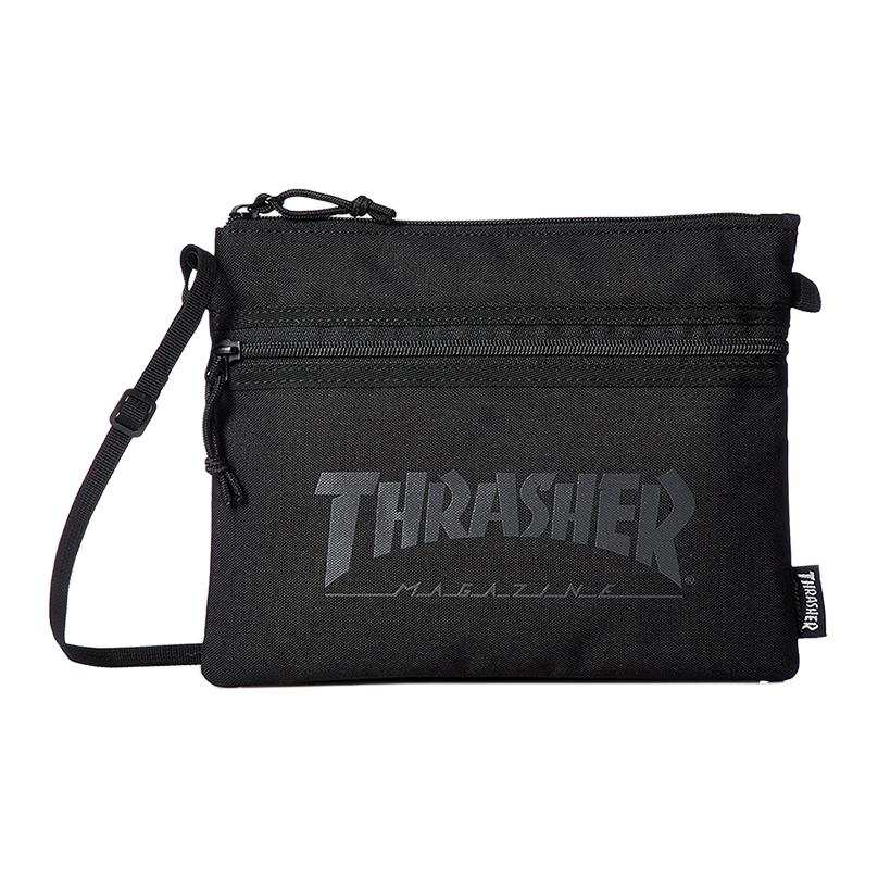 Thrasher Classic Logo Shoulder Bag, Crossbody Bag Regular Unisex Black