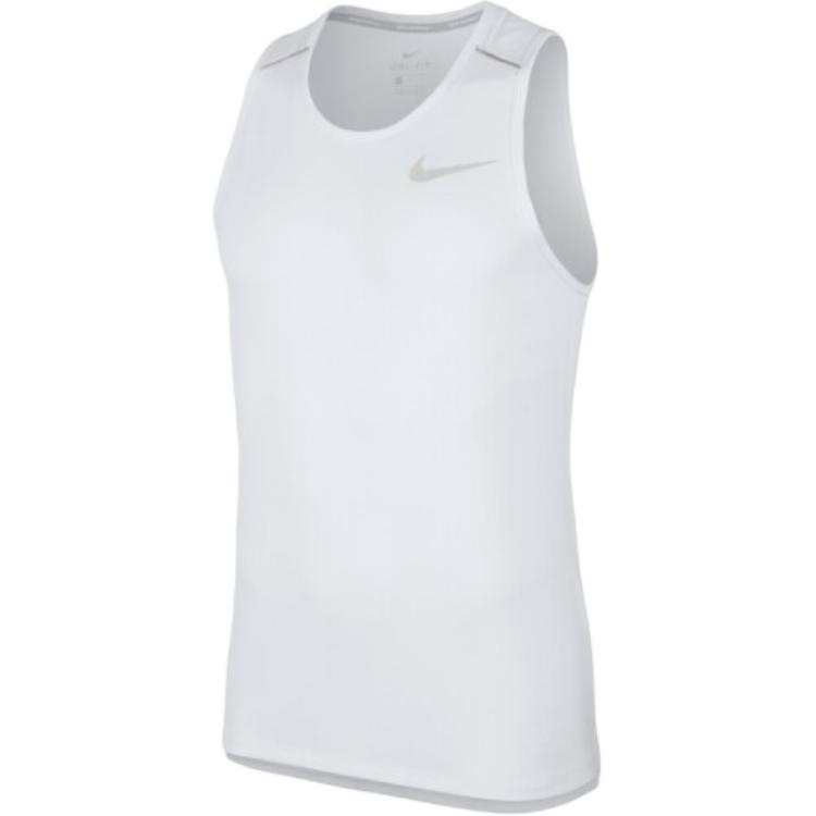 Nike Nike Tank Tops Men's White Crew Neck Moderate Straight Fit