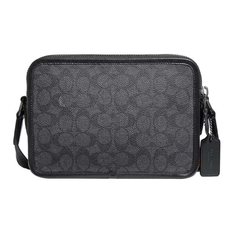 COACH Charter Coated Canvas With Calfskin Camera Bag, Shoulder Bag, Crossbody Bag Medium Men's