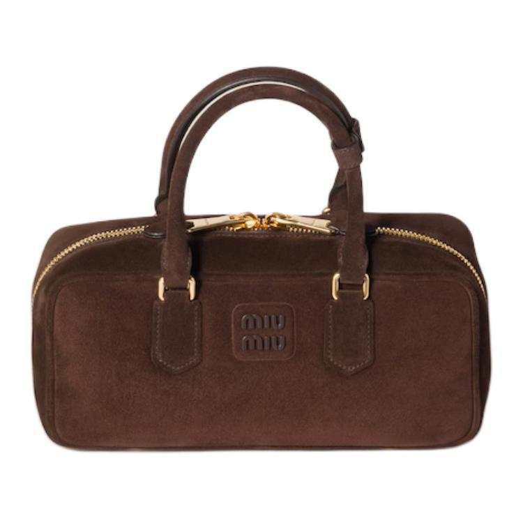 MIU MIU Arcadie Calfskin Crossbody Handbag Women's Dark Brown