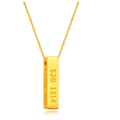 Gold Of China Eternal Love Gold Pendant Traditional Style Solid Gold 999 Fixed Price Pendants Women's Gold