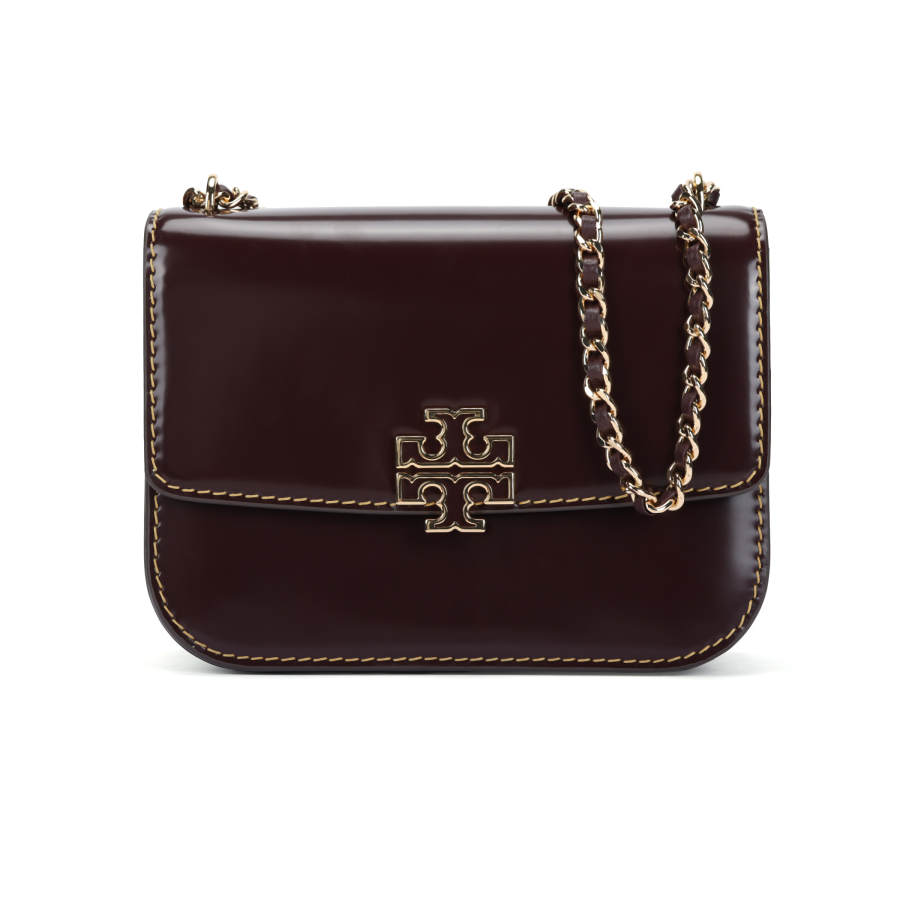 TORY BURCH Britten Cow Leather Crossbody Bag, Shoulder Bag Women's Cherry Red
