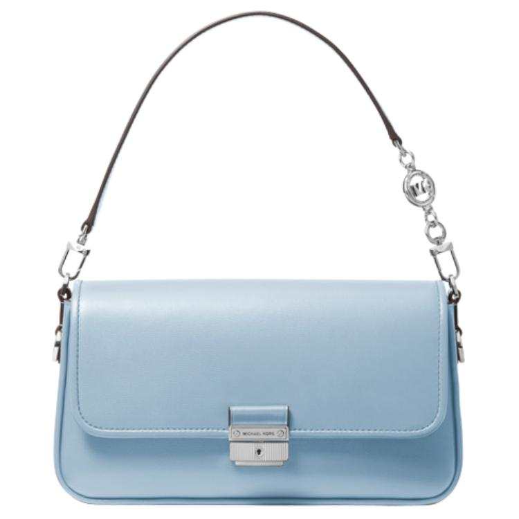 MICHAEL KORS Bradshaw Leather Shoulder Bag, Chain Bag, Baguette Bag, Shoulder Bag Women's Blue