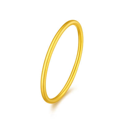 LUKFOOK JEWELLERY Thin Plain Circle Solid Solid Gold Priced In Gram Gold Ring Women's
