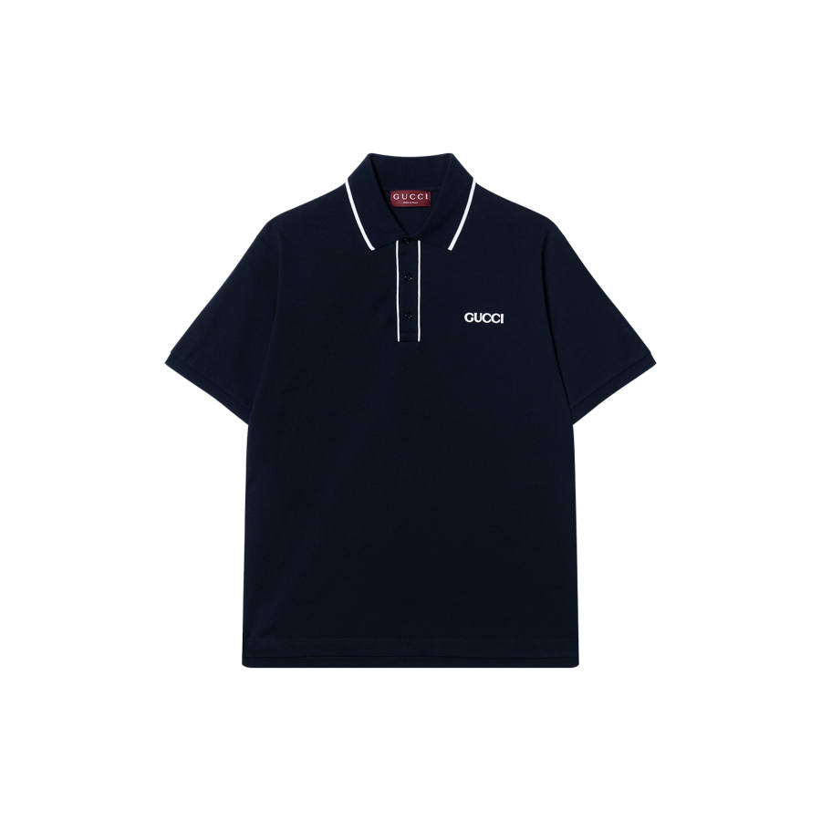 GUCCI Logo Embroidered Polo Shirt