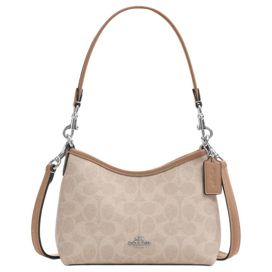 COACH Laurel Coated Canvas Portable Crossbody Bag, Shoulder Bag Small Women's Beige