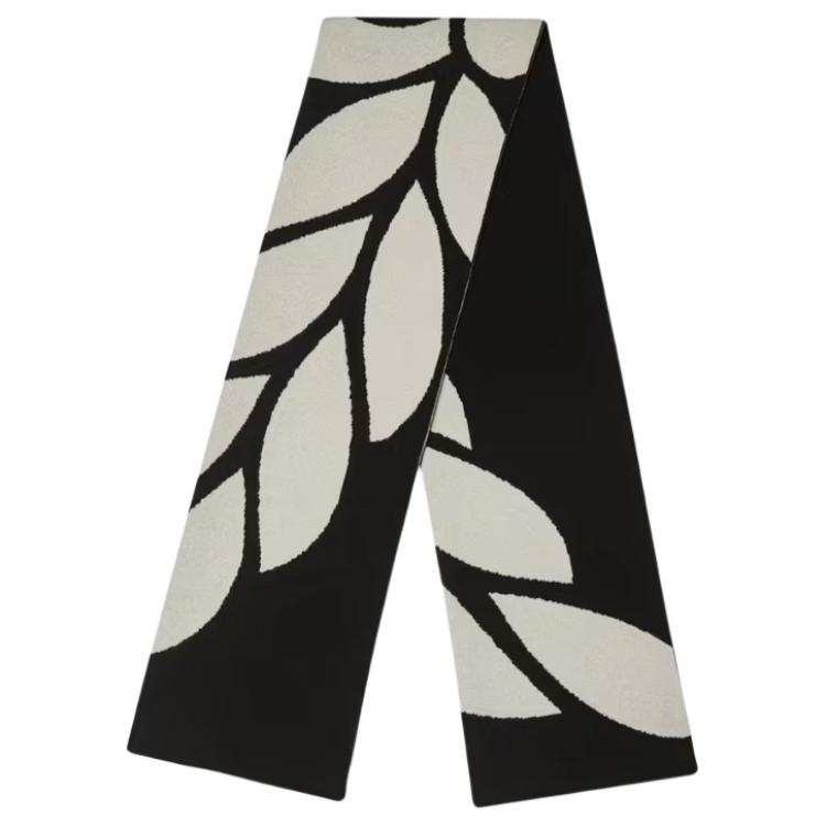 MCM Cashmere Knit Scarves Unisex Black White