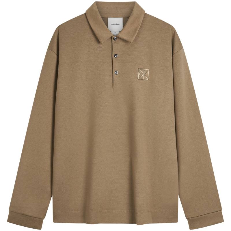 Calvin Klein monogram-embroidered polo shirt