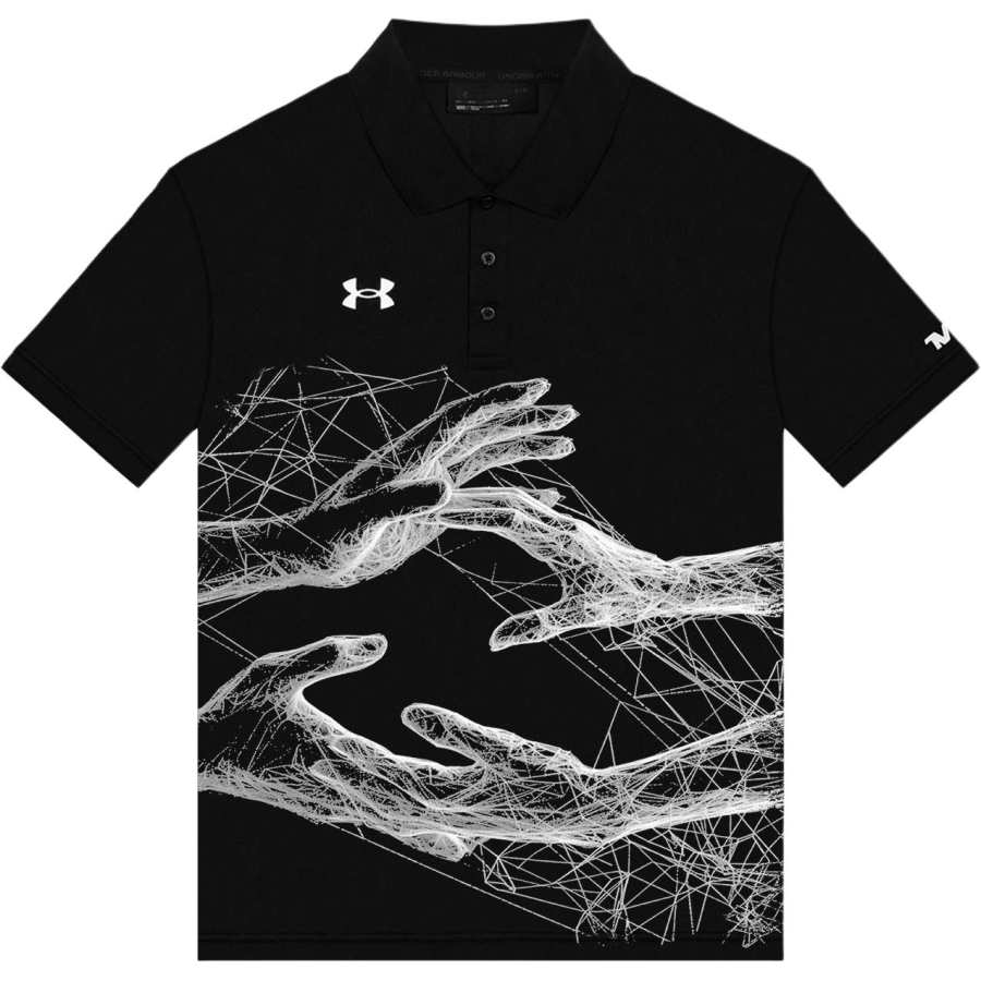 Under Armour Polo Shirts Unisex Black Polo Collar Moderate Straight Fit