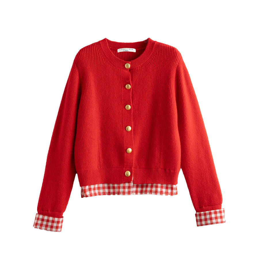 Tonlion Knitwear Women's Red Crew Neck Moderate