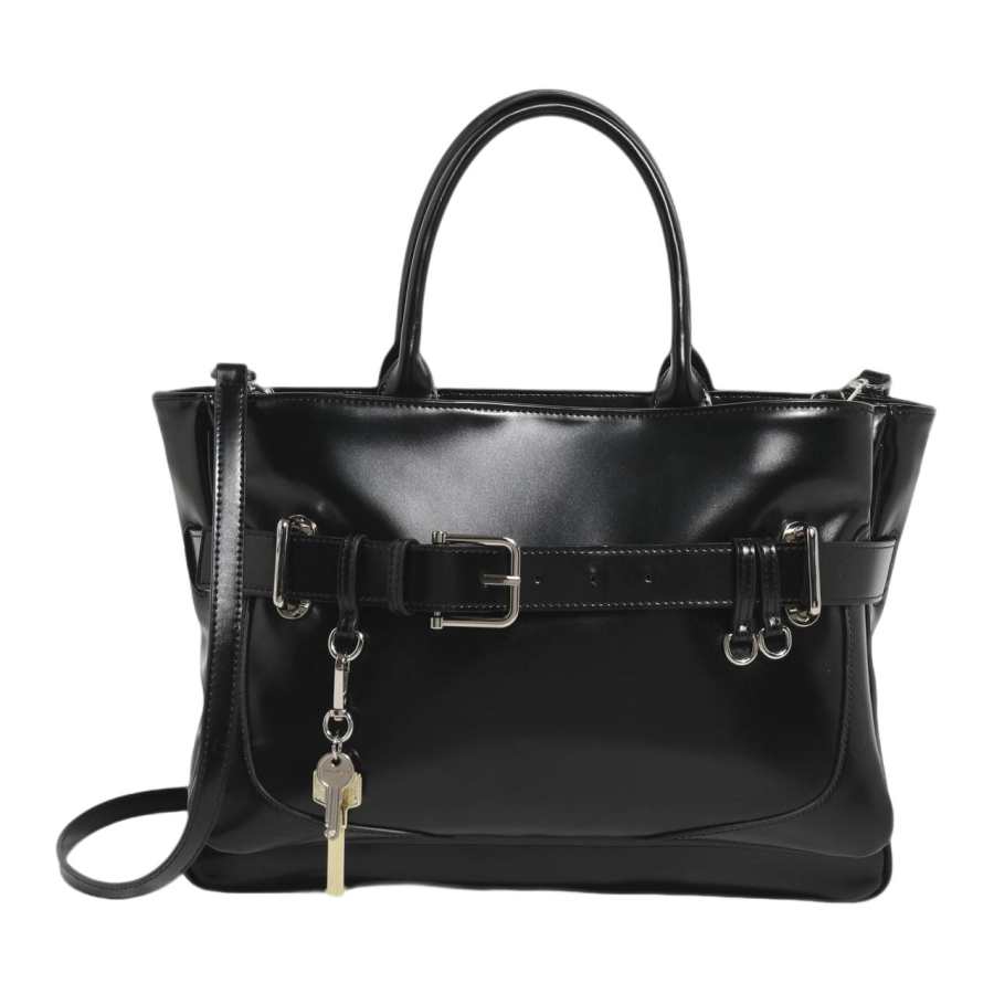 PAYOT Synthetic Leather Tote Bag, Shopping Bag, Handbag Regular Women's Black