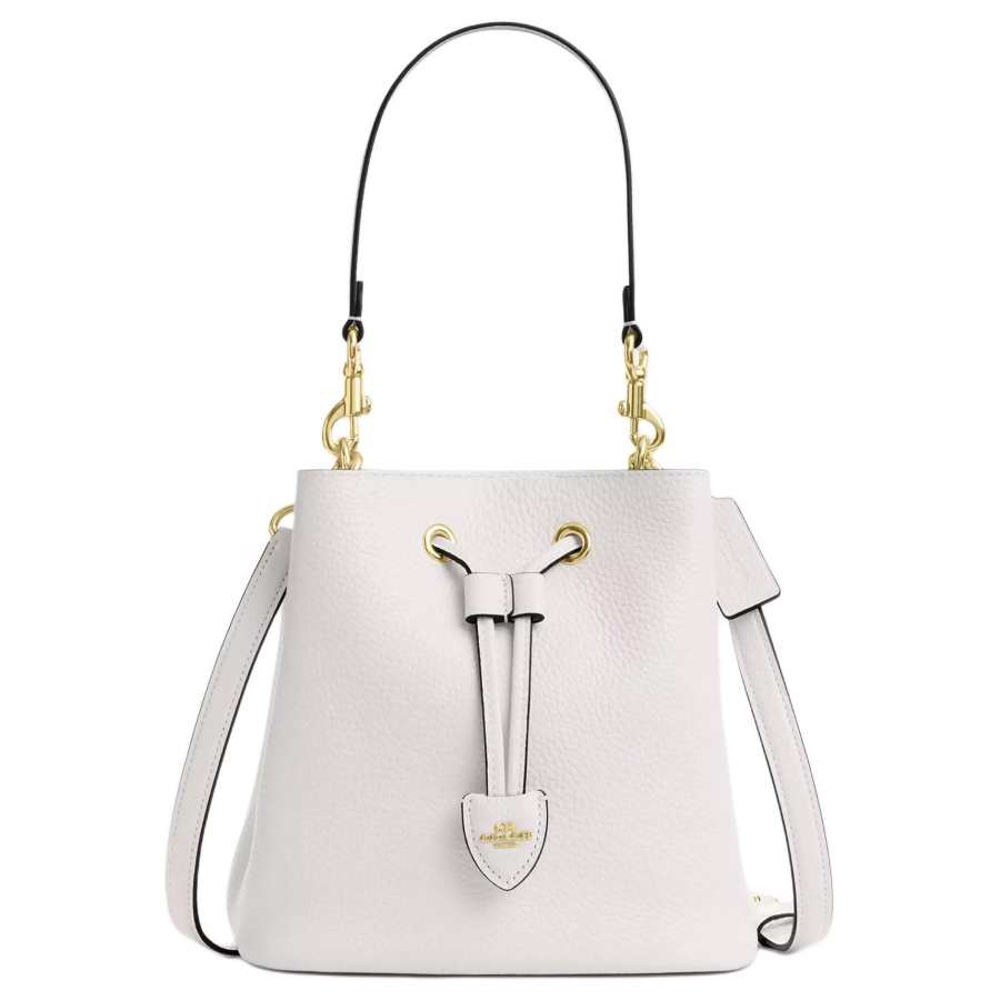 COACH COACH Rowan Leather Shoulder Bag Small Women's White