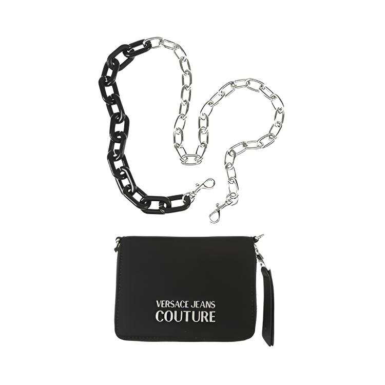 VERSACE JEANS COUTURE Cotton Clutch Card Holder, Wallet Women's Black